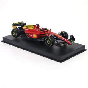 JODIYAAH Bburago 1/43 2022 F1-75 75th Anniversary Giallo Modena #16 Charles Leclerc F1-75#55 Carlos Sainz Alloy Luxury Vehicle Diecast Cars Model Toy Collection Gift (F1-75#55 Hardcover)