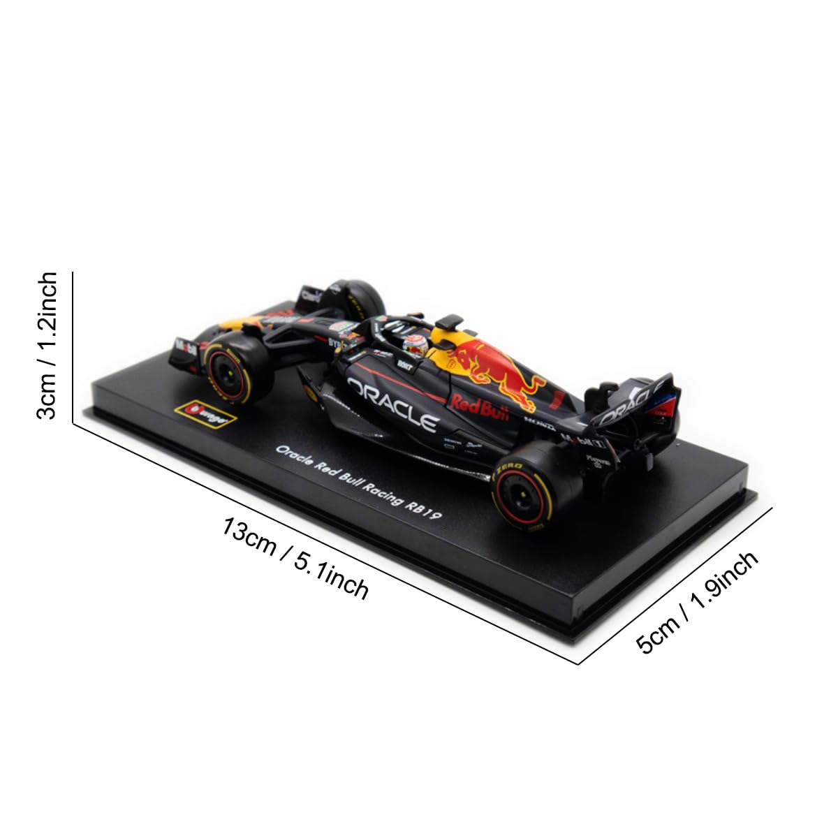 HTLNUZD Bburago 1:43 New 2023 F1Champion Racing F1RB19#1 Alloy Car Formula 1/43 NO.1 Verstappen for Red Bull Die cast Model Collection Gift (Acrylic Box Version RB19#1)