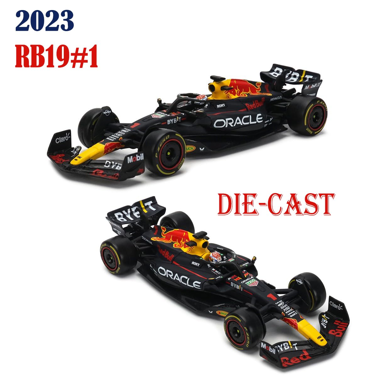 HTLNUZD Bburago 1:43 New 2023 F1Champion Racing F1RB19#1 Alloy Car Formula 1/43 NO.1 Verstappen for Red Bull Die cast Model Collection Gift (Acrylic Box Version RB19#1)