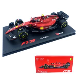 HTLNUZD Bburago 1:43 Latest 2022 F1-75#55 Carlos Sainz 1/43 Alloy Racing F1-75#55 Luxury Formula One Static Die Cast Vehicles Collectible Car Model Collection Gifts (Hardcover F1-75#55)