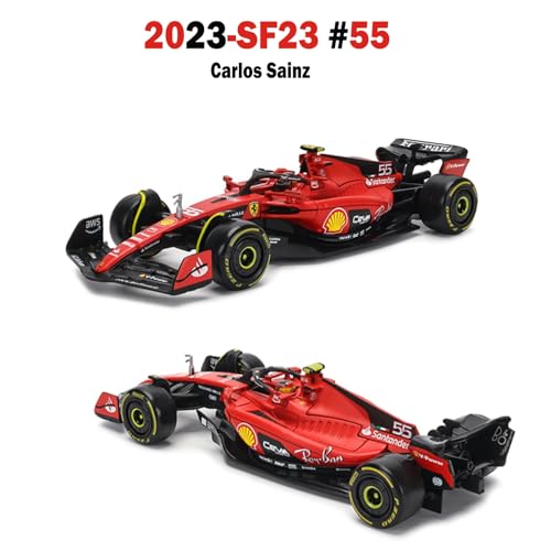 HTLNUZD Bburago 2023 1/43 SF23#55 Racing Model Car for F1 Scuderia Ferrari 1:43 SF23#55 Sainz Alloy Car Die Cast Car Model Adult Gift (Hardbound Version)