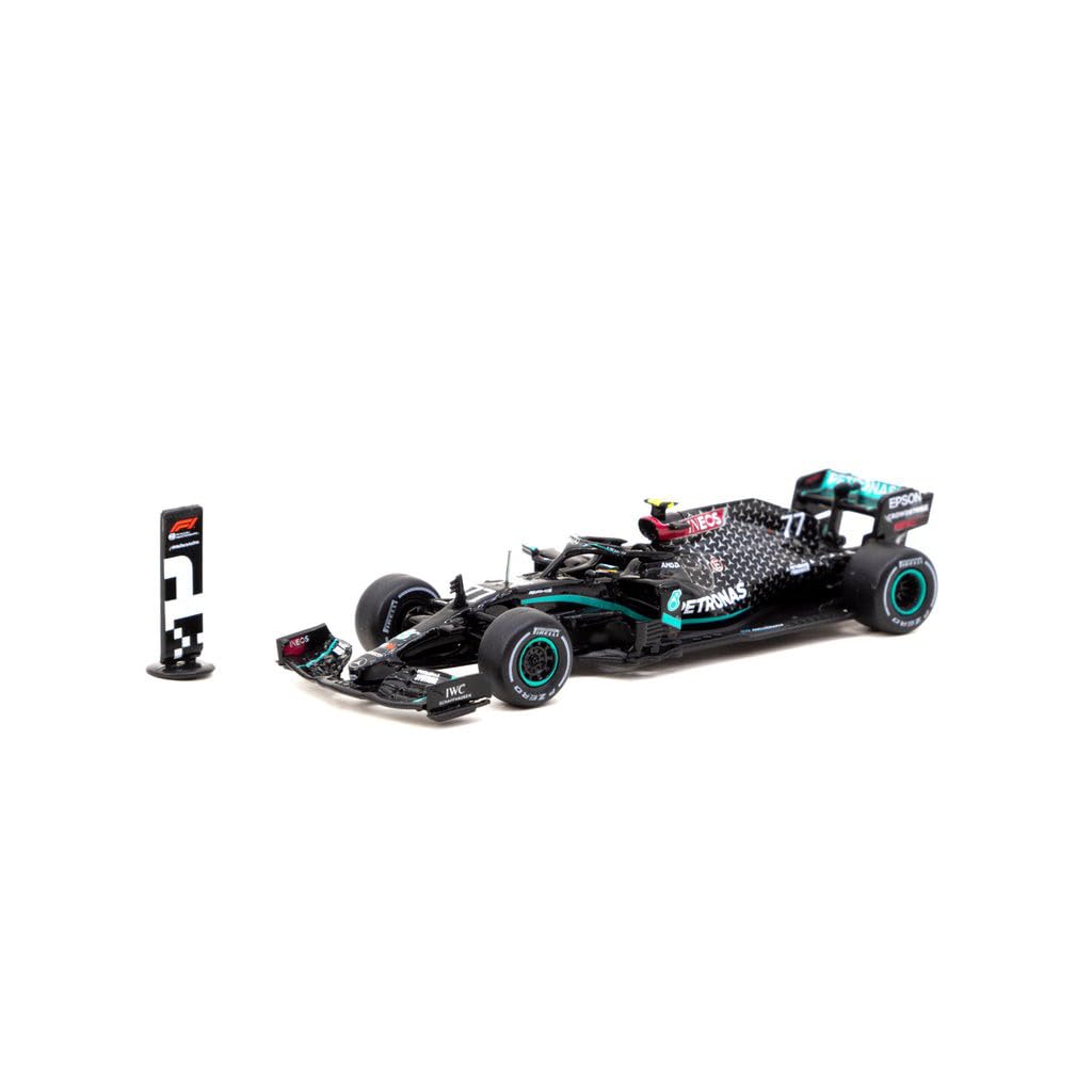 Tarmac Works 1:64 Scale Diecast Model Grand Prix Car Compatible with Mercedes Benz AMG W11 EQ Performance Valtteri Bottas (No.77 Winner Austrian GP 2020) in Black