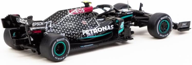 Tarmac Works 1:64 Scale Diecast Model Grand Prix Car Compatible with Mercedes Benz AMG W11 EQ Performance Valtteri Bottas (No.77 Winner Austrian GP 2020) in Black