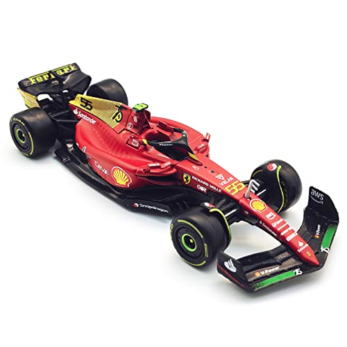 Xiangtat Bburago 1/43 2022 F1-75 75th Anniversary F1-75#55 Carlos Sainz Alloy Luxury Vehicle Diecast Cars Model Toy Collection Gift (F1-75 75th #55)