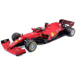 HTLNUZD 1:43 Bburago 2021 SF21 F1#16 Charles Leclerc 1/43 Static Simulation Diecast Alloy F1 Formula Collectible Toy Car Model (Hardcover SF21#16)