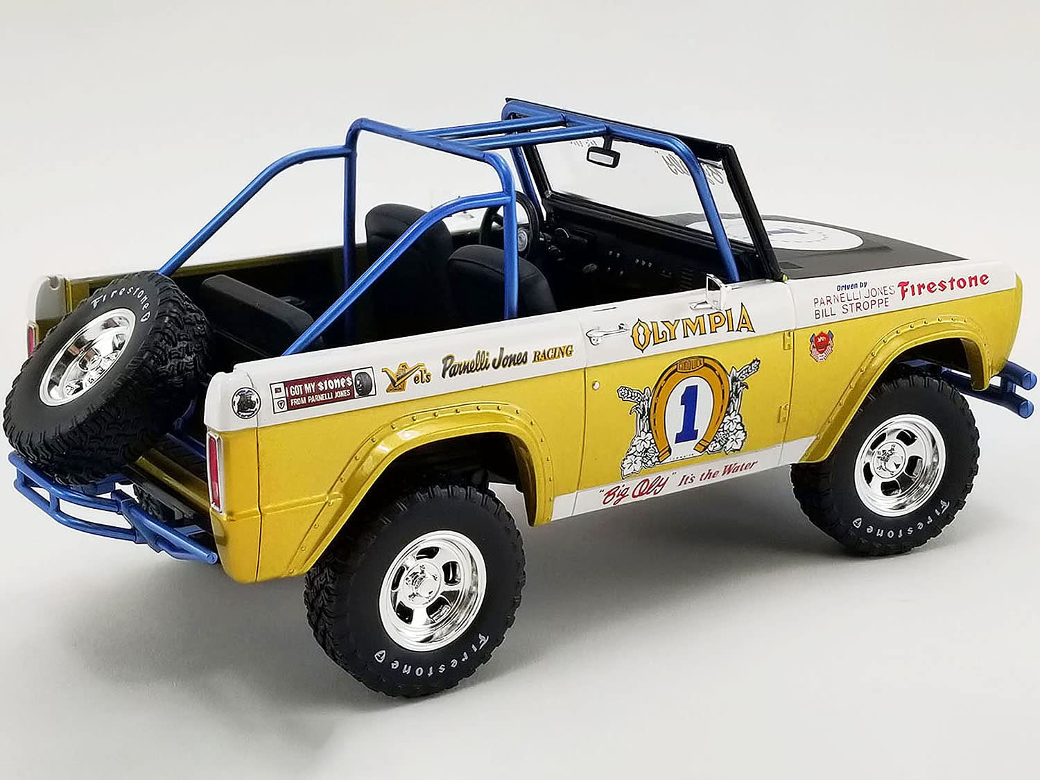 Greenlight Collectible 1970 Baja Bronco #1 Big OLY Tribute Edition Vel's Parnelli Jones Racing Limited Edition to 702 pcs 1/18 Diecast Model Car for Acme 51405