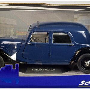 1937 Citroen Traction Dark Blue and Black 1/18 Diecast Model Car by Solido S1800906