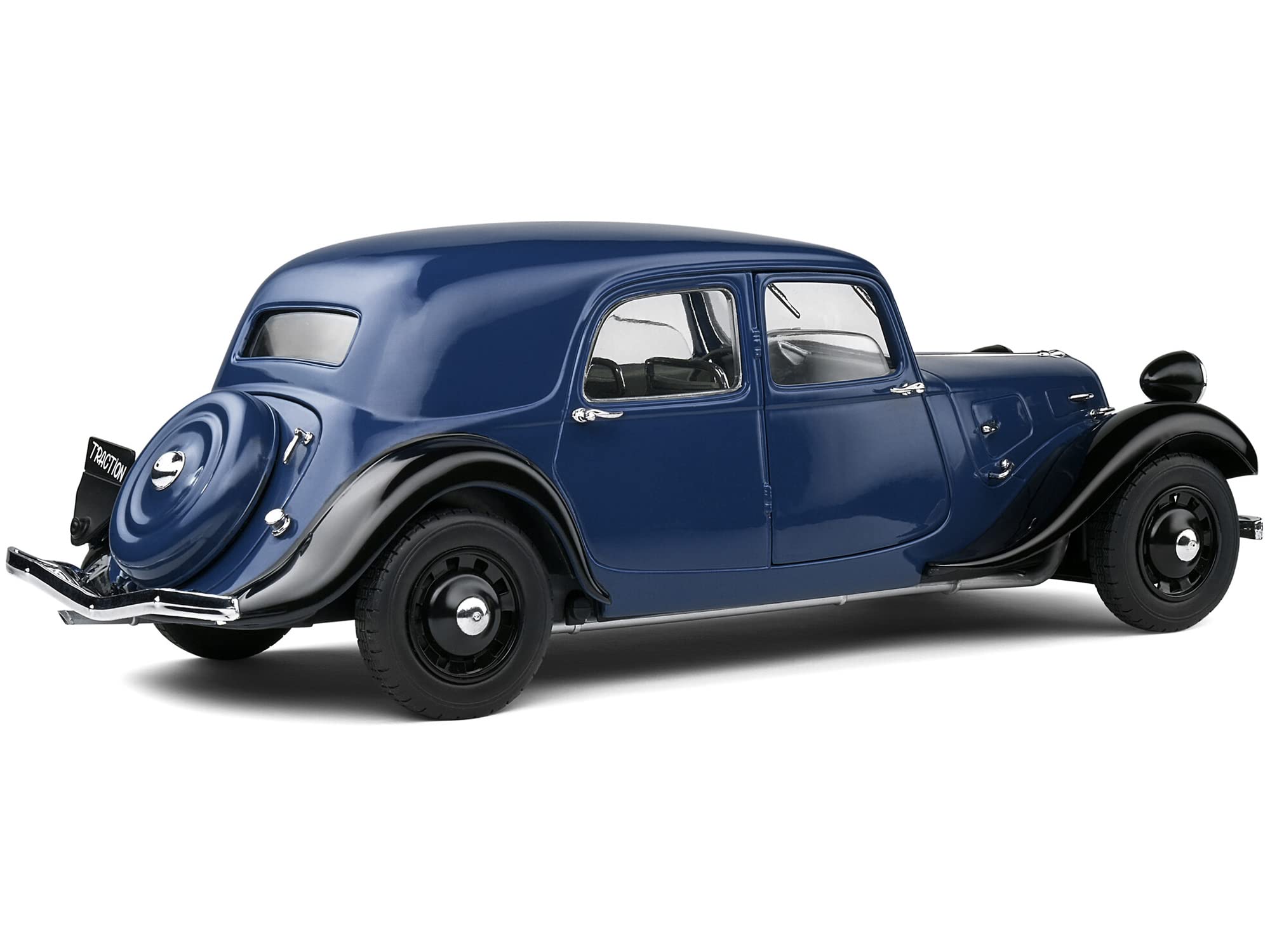 1937 Citroen Traction Dark Blue and Black 1/18 Diecast Model Car by Solido S1800906