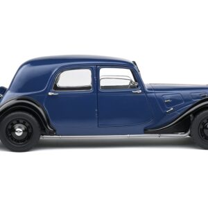 1937 Citroen Traction Dark Blue and Black 1/18 Diecast Model Car by Solido S1800906