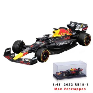 Bburago 1:43 New 2022 F1 Red Bull Racing RB18 1# Verstappen Special Paint Formula One Alloy Super Toy Car Model (RB18#1 W/Helmet)