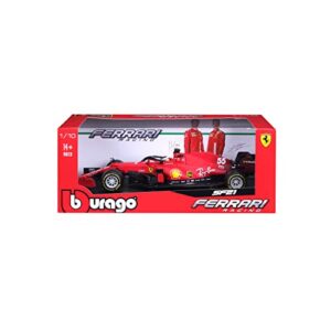 Xiangtat 1:18 Bburago 2021 SF21 F1 NO. #16 Charles Leclerc F1 NO. #55 Carlos Sainz Simulation Diecast Alloy F1 Formula Racing Car Model (1/18 SF21 No.55)