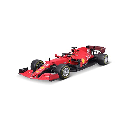 Xiangtat 1:18 Bburago 2021 SF21 F1 NO. #16 Charles Leclerc F1 NO. #55 Carlos Sainz Simulation Diecast Alloy F1 Formula Racing Car Model (1/18 SF21 No.55)