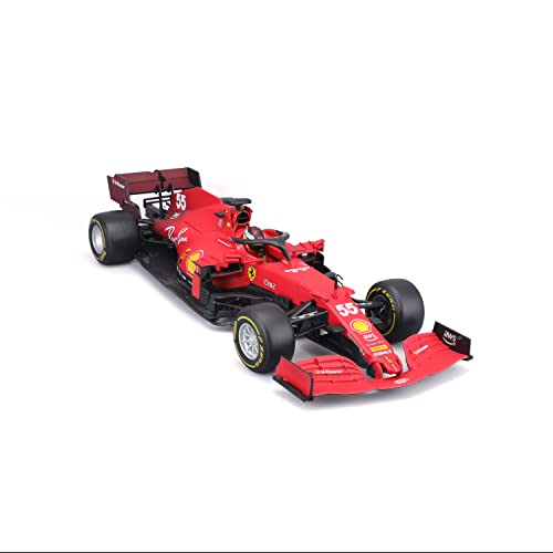 Xiangtat 1:18 Bburago 2021 SF21 F1 NO. #16 Charles Leclerc F1 NO. #55 Carlos Sainz Simulation Diecast Alloy F1 Formula Racing Car Model (1/18 SF21 No.55)