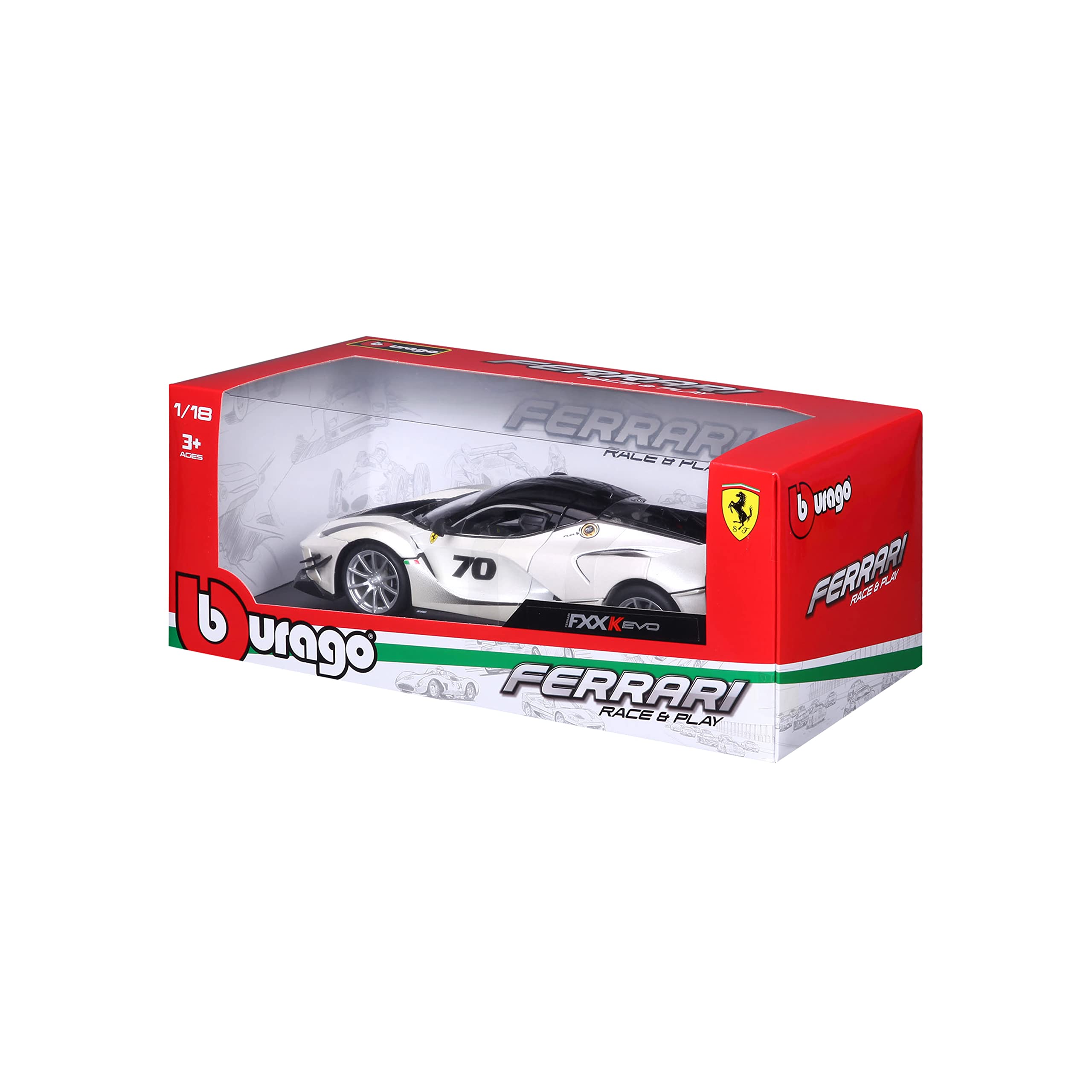 Bburago 1:18 Scale Race & Play Ferrari FXX K EVO Die Cast Vehicle