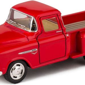 KiNSMART 1955 Chevy Stepside Pick-Up 1:32 Scale 5" Red Die Cast Metal Model Toy Truck