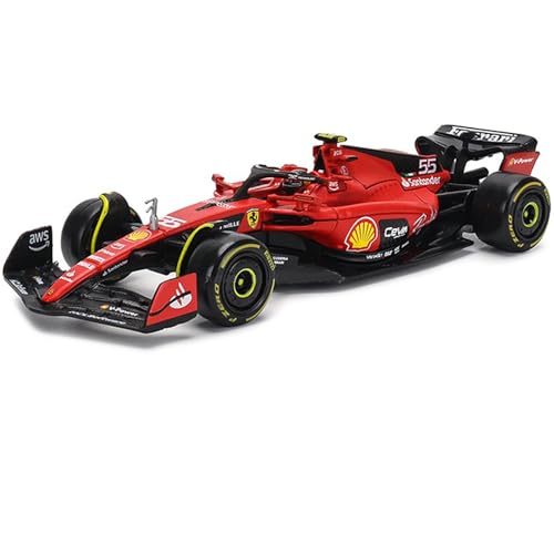 JODIYAAH Bburago 1/18 F1 2023 SF23 16# Charles Leclerc Scuderia Ferrari SF23 55# Carlos Sainz Alloy Car Die Cast Car Model Collection Gift (1/18 SF23 55#)