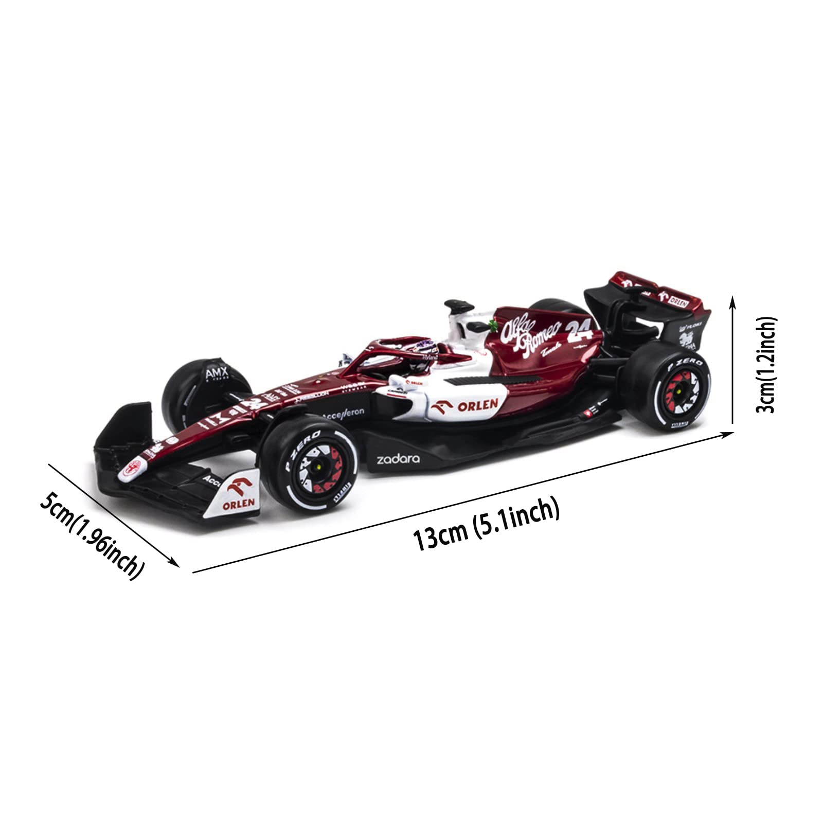 HTLNUZD Bburago 1:43 2022 F1Alfa C42 Champion #24 Guanyu Zhou 1/43 C42 #24 F1Romeo Racing Team Static Alloy Car Die Cast Model Collectible Gift (Hardcove F1 Alfa C42 #24)