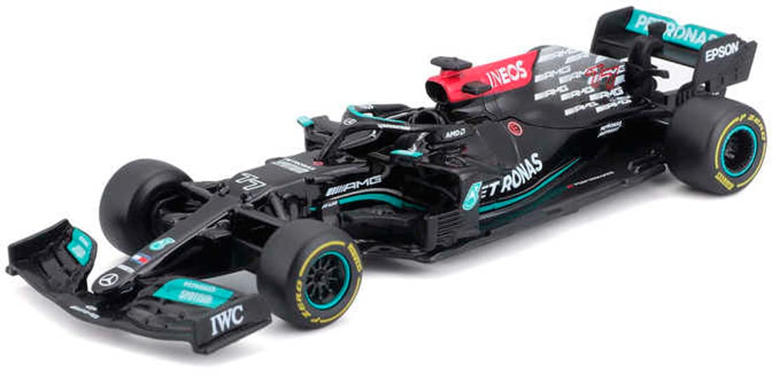 Bburago B18-38058B 1:43 F1 Mercedes AMG W12 E-Performance with Helmet BOTTAS, Assorted Designs and Colours