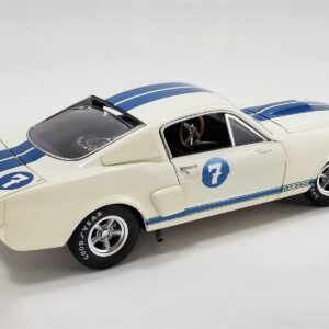 1965 Shelby GT 350R #7 "Stirling Moss White with Blue Stripes Limited Edition to 516 Pieces Worldwide 1/18 Diecast Model Car by Acme A1801814