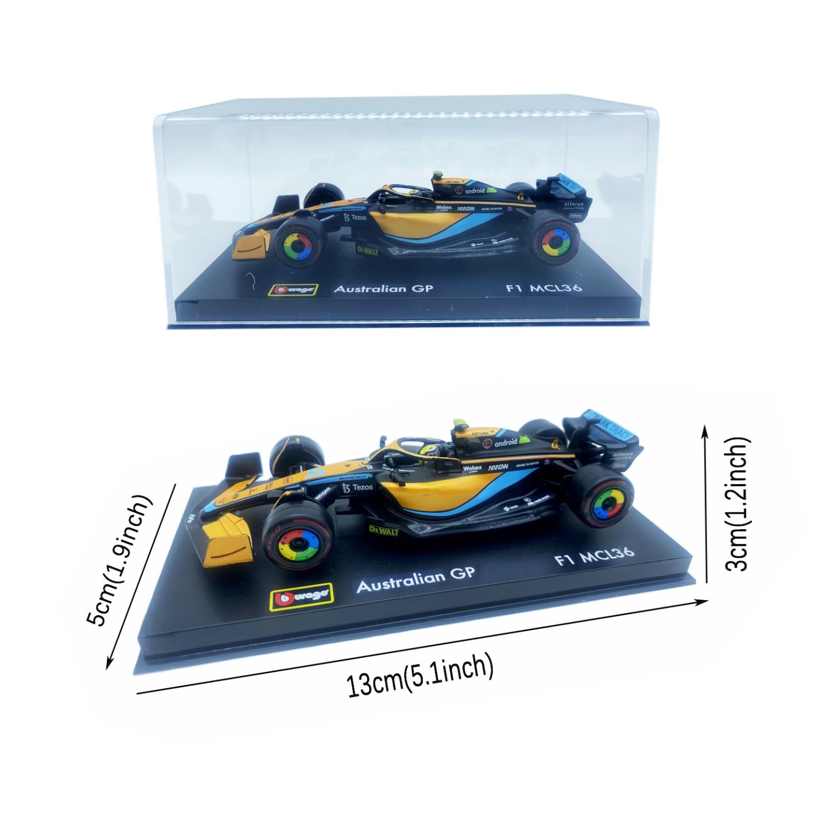 HTLNUZD Bburago 1:43 2022 F1MCL36#4 Lando Norris F1 Racing 1/43 MCL36#4 Formula One Alloy Luxury Die Cast Collection Vehicles Model Gift