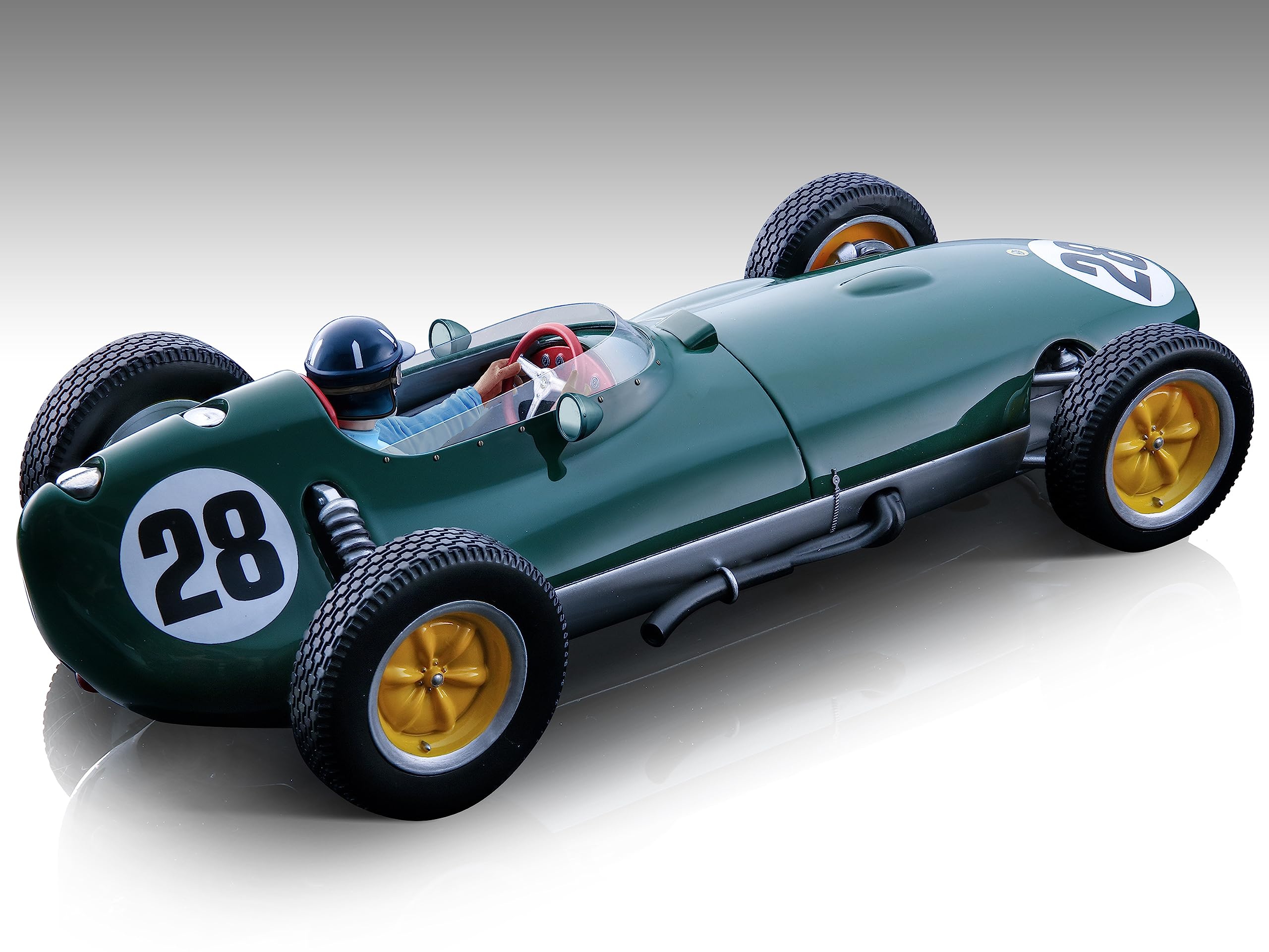 TECNOMODEL Lotus 16#28 Graham Hill Formula One F1 British GP (1959) with Driver Figure Mythos Series Limited Edition to 70 Pieces Worldwide 1/18 Model Car TMD18-123C