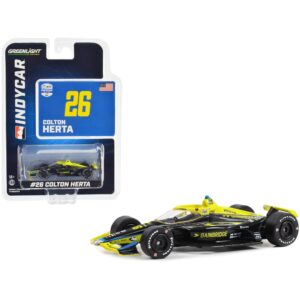 dallara indycar #26 colton herta gainbridge andretti autosport ntt indycar series (2023) 1/64 diecast model car by greenlight 11553