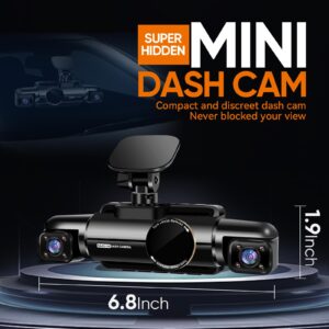 Neideso 360° Dash Cam Front, Rear and Inside, 4 Channel 3K+3*1080P, 5GHz Wi-Fi GPS, Voice Control, 4K+1080P*2 Dash Camera for Cars, CPL Filter, Free 64GB SD Card, Night Vision, 24H Parking Mode(N700)