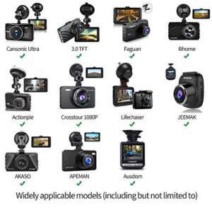 Dash Cam Suction Cup Mount and Glue Adhesive Mount Compatible with Dash Camera/DVR Video, Come with 10+ Different Joints Suitable for Crosstour, YI 2.7", Rexing V1P, UGSHD, APEMAN and Other Dash Cam