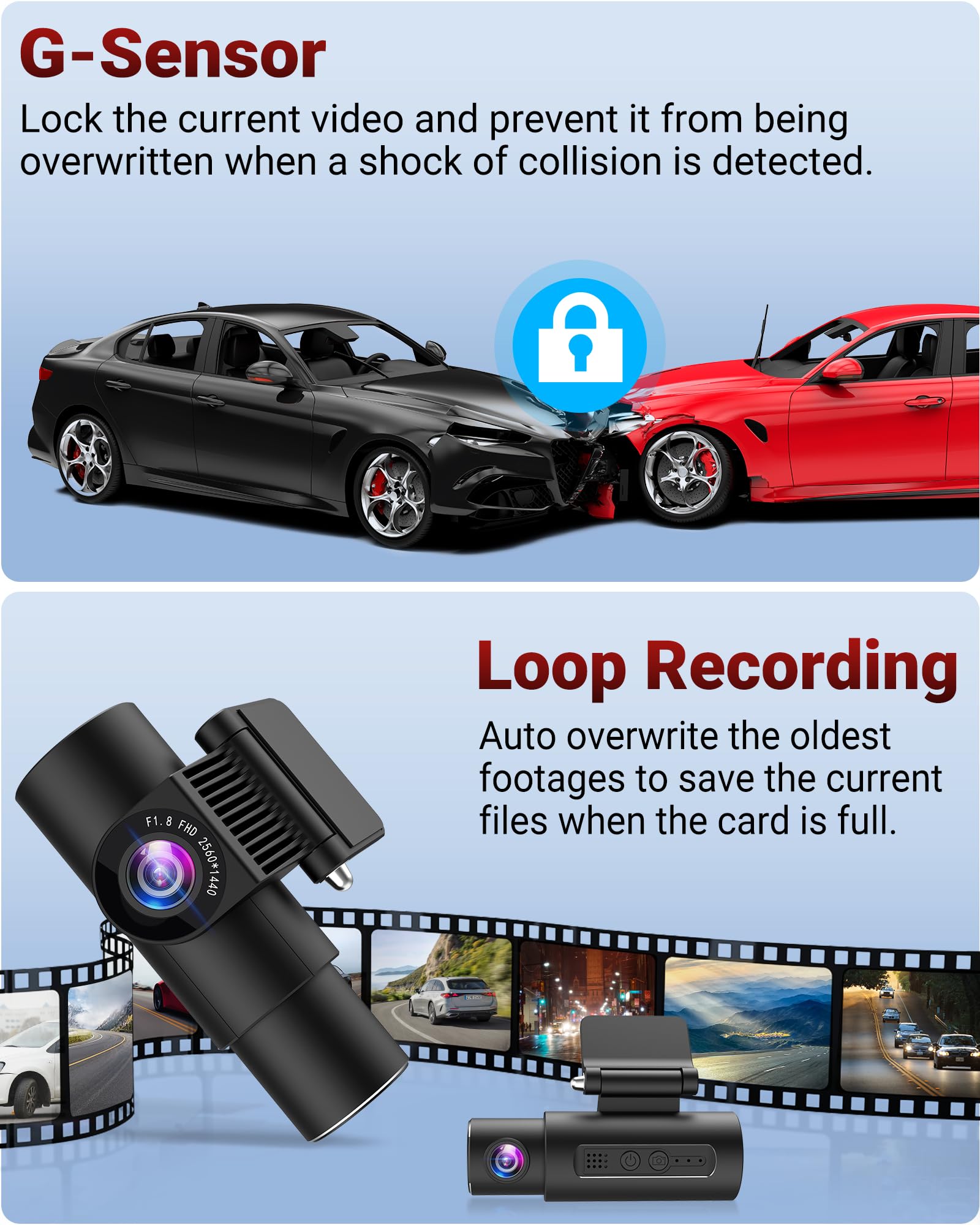 3 Channel 2K Dash Cam, 2K+1080P Dash Camera Front and Rear 360 Dual Dash Cam Built in WiFi 2K+1080P+1080P Three Way Triple Car Camera Night Vision Loop Recording Parking Monitor Support 128GB Max