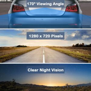 License Plate Frame Backup HD Camera Night Vision Rear View 8 IR LED 170° Angle Waterproof Compatible with Pioneer Car Radio AVH-120BT AVH-210EX AVH-2550NEX AVH-X490BS DMH-100BT DMH-160BT AVHX490BS