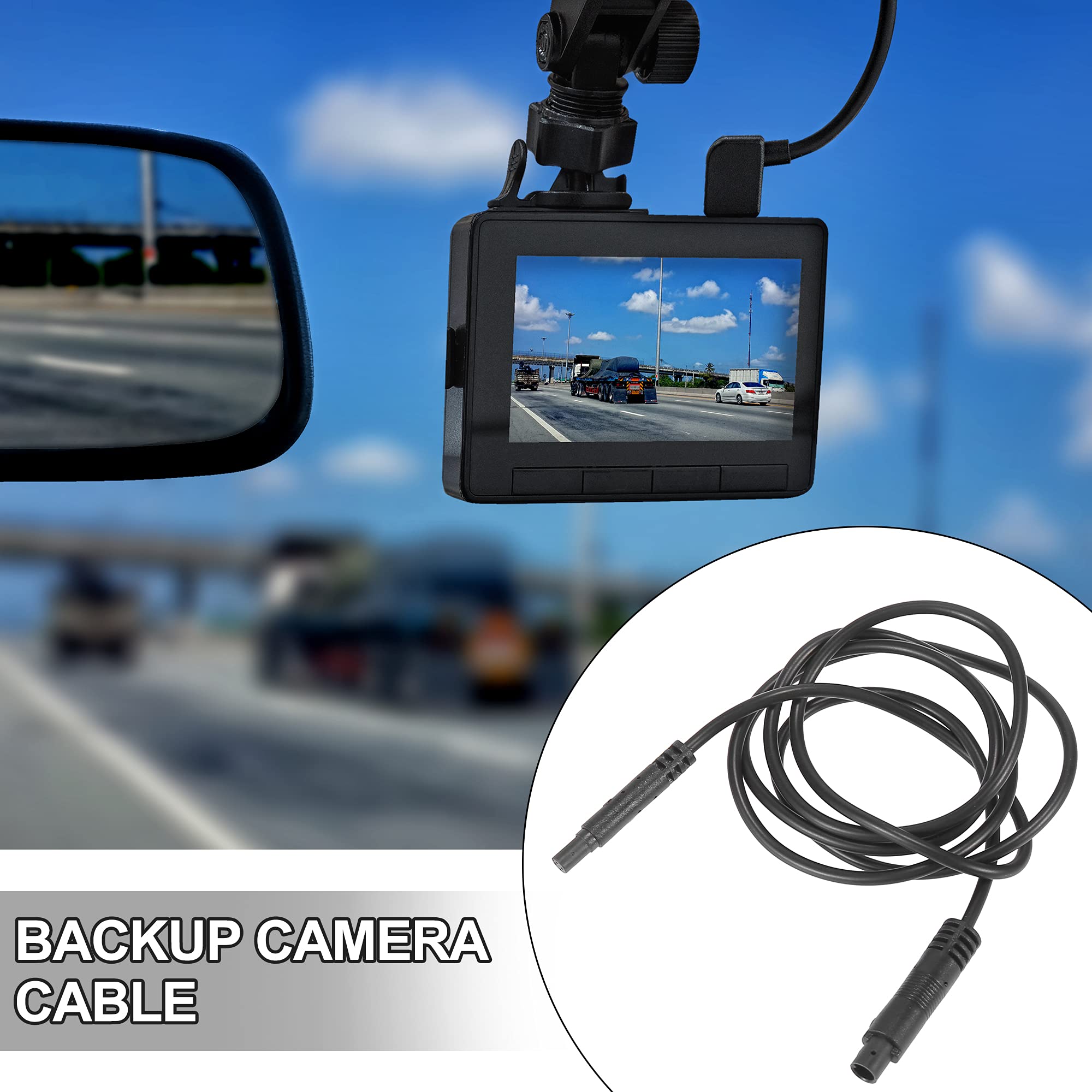 X AUTOHAUX 4 Pin 3ft 1m Backup Camera Extension Cable Dash Camera Cord Car Rear View Camera
