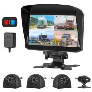 vsysto h7 4ch truck dash camera 360 dvr dash cam security camera system vehicle backup cameras 1080p front rear side view 7.0'' monitor w/gps ir night vision for rv semi truck trailer tractor