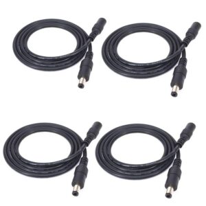 4pcs/pack1m/3.28ft Black 5.5mm x 2.5mm DC Plug Extension Cable DC Extension Cable Cord with Male to Female 5.5mm x 2.5mm Connectors DC Power 12V 5.5mm x 2.5mm Barrel Male Plug Connector