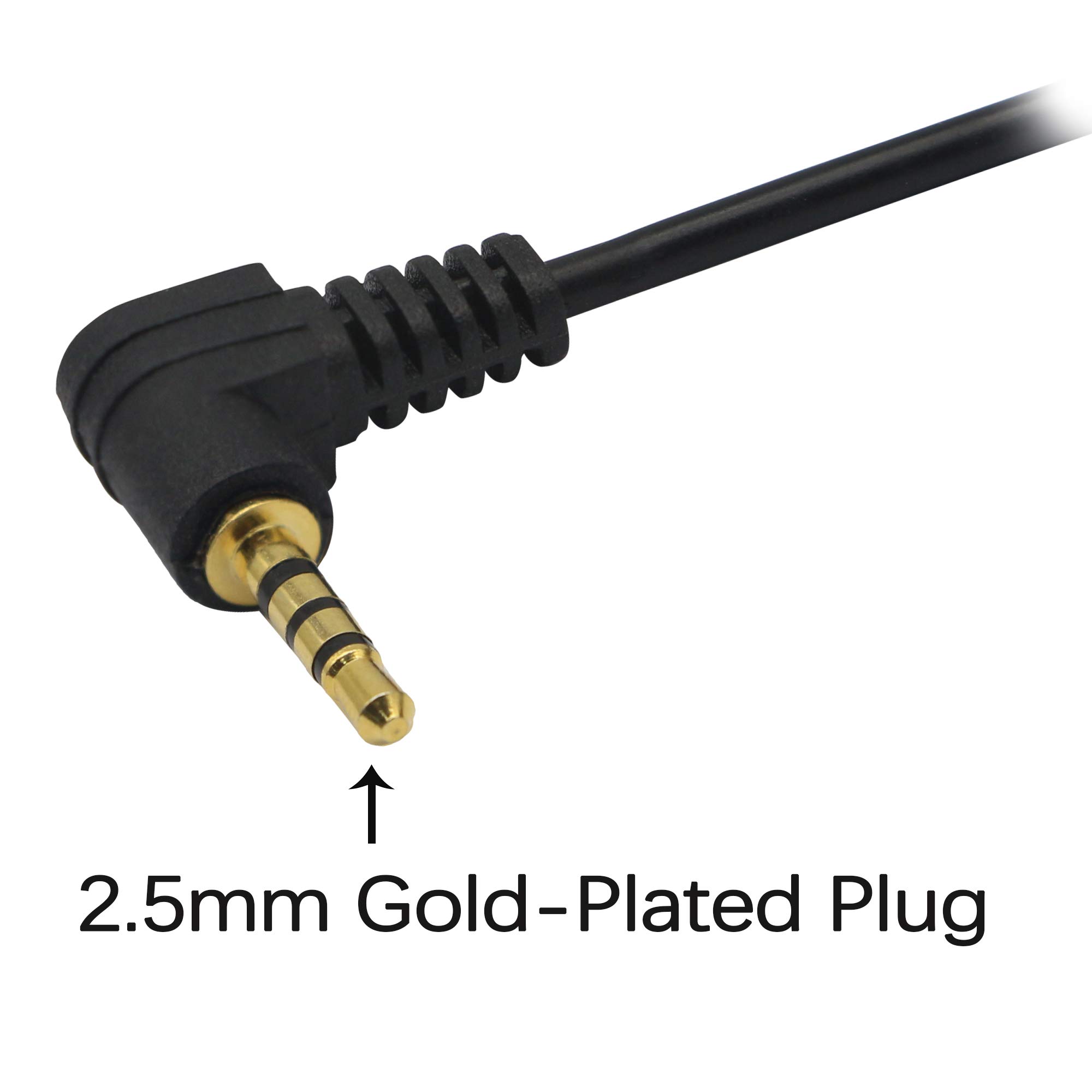 3.3 Feet 2.5mm 4 Pole Stereo Male Plug to Bare Wire, Stereo 2.5mm Plug Jack Connector Audio Cable YOUCHENG for Headphone, Microphone, Cable Repair(2-Pack)
