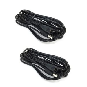 hualand 2pcs/pack 5m/16.4ft black 5.5mm x 2.5mm dc plug extension cable dc extension cable cord with male to female 2.5mm x 5.5mm connectors dc power 12v 5.5mm x 2.5mm barrel male plug connector