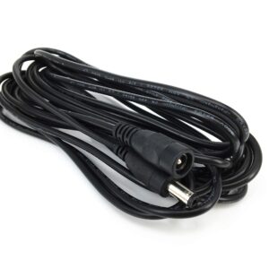 HUALAND 2pcs/Pack 5m/16.4ft Black 5.5mm x 2.5mm DC Plug Extension Cable DC Extension Cable Cord with Male to Female 2.5mm x 5.5mm Connectors DC Power 12V 5.5mm x 2.5mm Barrel Male Plug Connector