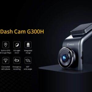 360 Dash Cam, 1296P FHD Car DashCam, 160° Wide Angle Car Camera, Color Night Vision, Built in WiFi GPS, Support Google Map, 24hr Motion Detection Parking Mode, Loop Recording(SD Card Not Included)