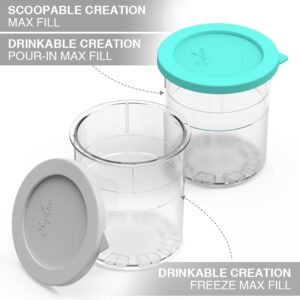 ARCOOLOR Containers Replacement for Ninja Creami Deluxe Pints and Silicone Lid, Compatible with NC500, NC501 Series Deluxe Ice Cream Maker with E-Cookbook, Airtight (Mix, 4 Pack)