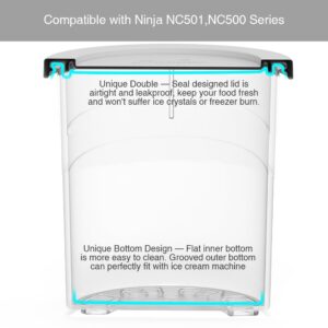 ARCOOLOR Containers Replacement for Ninja Creami Deluxe Pints and Silicone Lid, Compatible with NC500, NC501 Series Deluxe Ice Cream Maker with E-Cookbook, Airtight (Mix, 4 Pack)