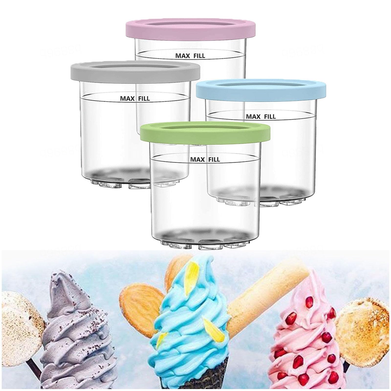 Creami Deluxe Pints, for Ninja Creami Deluxe Containers,16 OZ Creami Deluxe Pints Safe and Leak Proof for NC301 NC300 NC299AM Series Ice Cream Maker