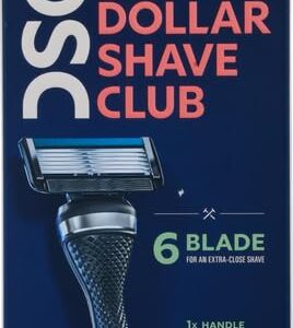 Dollar Shave Club 6-Blade Razor Starter Set for an Extra Close Shave Shave with Precision 1 handle, 2x 6-blade cartridges