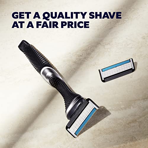 Dollar Shave Club Men's Razor 4-Blade Razor Blade Refill for A Comfortable Shave With Optimally Spaced Razor Blades for Easy Rinsing 4 Count