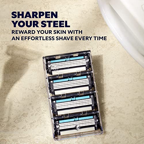 Dollar Shave Club Men's Razor 4-Blade Razor Blade Refill for A Comfortable Shave With Optimally Spaced Razor Blades for Easy Rinsing 4 Count