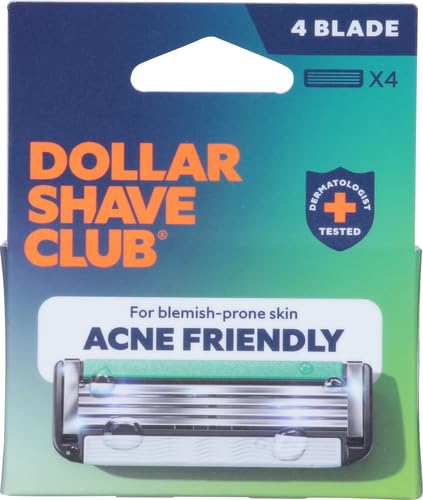 Dollar Shave Club Men's Razor 4-Blade Razor Blade Refill for A Comfortable Shave With Optimally Spaced Razor Blades for Easy Rinsing 4 Count