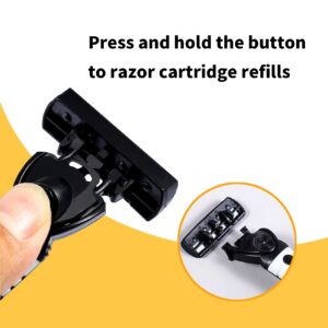 3-Blade Razor,Plastic Anti-slip Men Manual Refill Cartridges razors, Reusable Face Cleansing Care Tool, Shave Supplies for Men and Women - Black