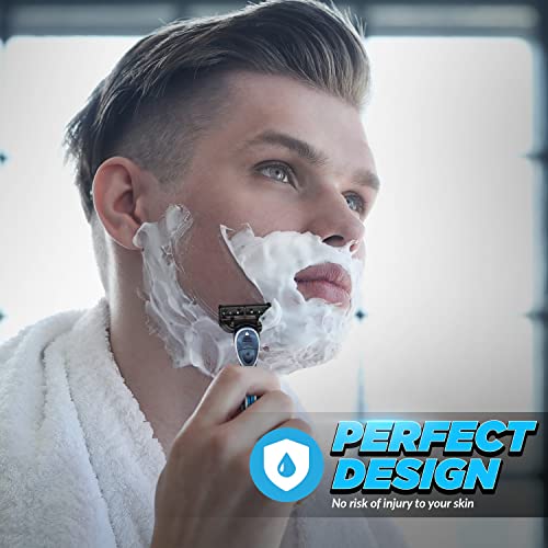 The Ultimate 5 Razors for Men – Premium Shaving Razors for Men with 5 Razor Blades – Exfoliating Bar and Aloe Vera Infused Lubricant – Removable Face Razor Head with Sharp Flexible Blades