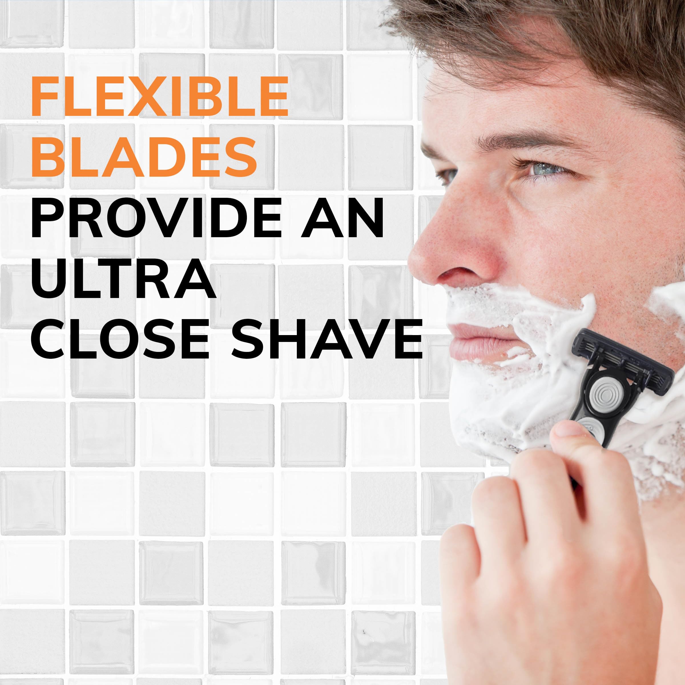 BIC Flex 4 Hybrid Men's 4-Blade Disposable Razor, 2 Handles and 20 Cartridges, Smooth and Close Shave