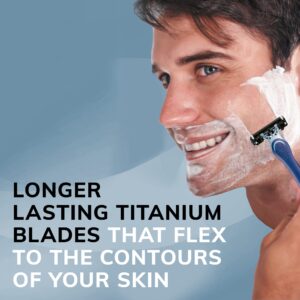BIC Flex 3 Titanium Men’s Disposable Razors With 3 Blades, Ideal Razor For Face and Body Shaving, 8 Piece Razor Kit for Men
