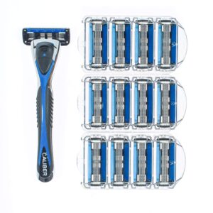 personna men's 5 blade razor system - mens shaving razors - razor handle with 12 replacement cartridges