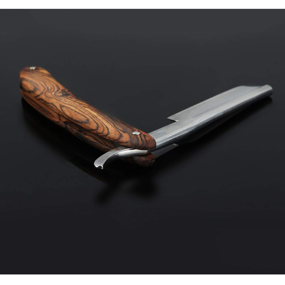 Straight Razor SHAVE READY-Shaving Knife Sharp, Steel Cutthroat Straight Edge Blade Vintage Wood Handle Barber Approved